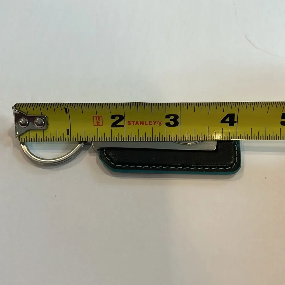 NWOT Land Rover Silver Leather Key Chain